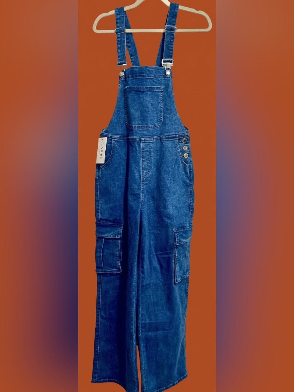 L.A. Girl ~ NWT ~ Jean Bib Cargo Pocket Overalls
